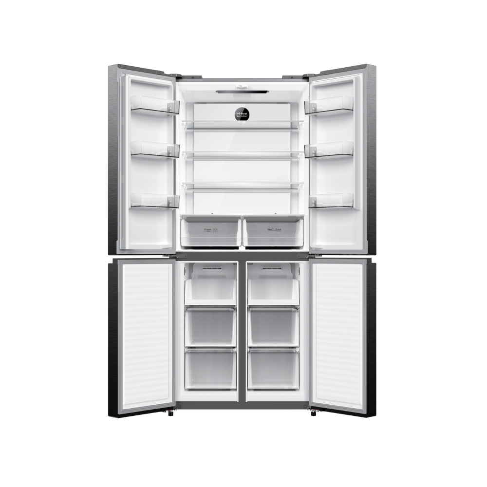 מקרר 4 דלתות 415 ליטר נירוסטה מושחרת Pilot PILR4435DX פתוח