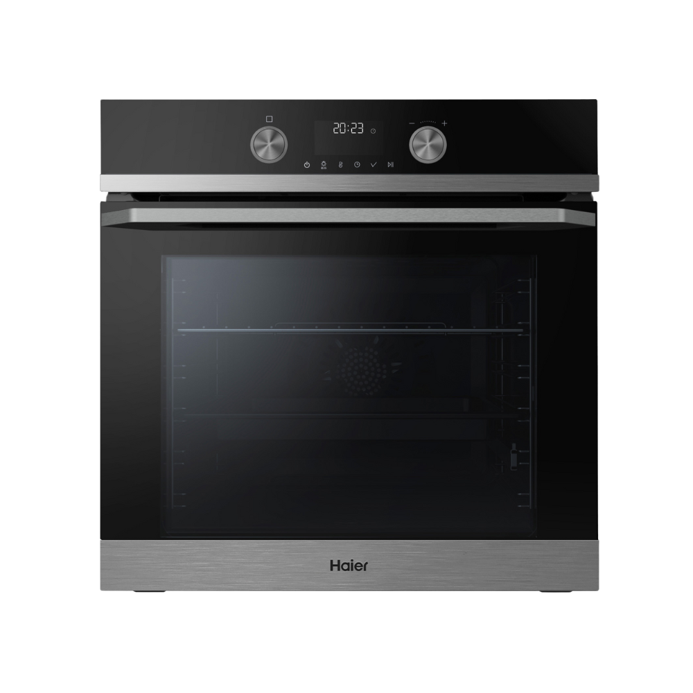 תנור אפייה בנוי 72 ליטר Haier HOQ-K5AAN3BX זכוכית שחורה עם נירוסטה