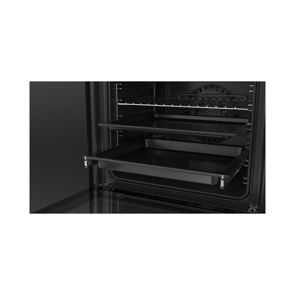 תנור אפייה בנוי 72 ליטר Haier HOQ-K5AAN3BX זכוכית שחורה עם נירוסטה