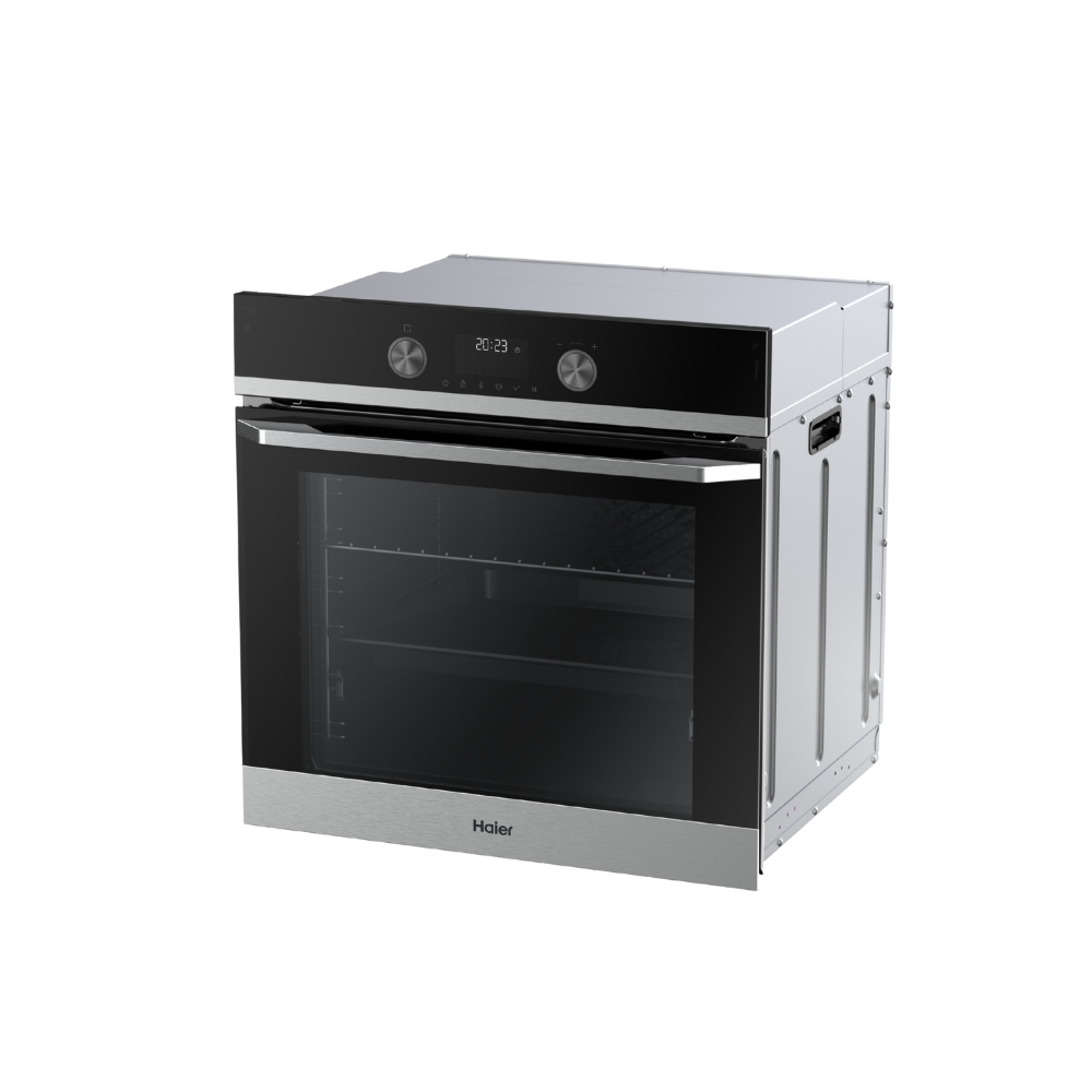 תנור אפייה בנוי 72 ליטר Haier HOQ-K5AAN3BX זכוכית שחורה עם נירוסטה