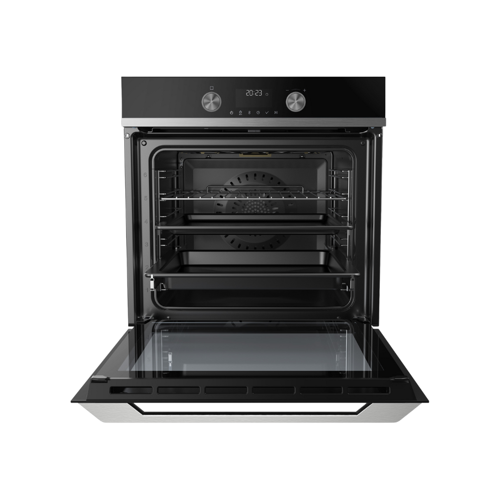 תנור אפייה בנוי 72 ליטר Haier HOQ-K5AAN3BX זכוכית שחורה עם נירוסטה