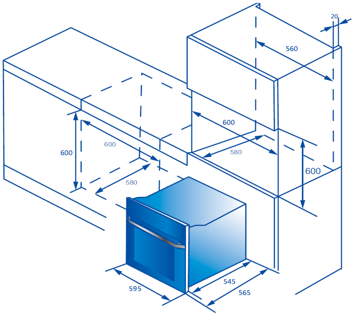 תנור אפייה בנוי 72 ליטר Haier HOQ-F5AABX זכוכית שחורה בגימור נירוסטה