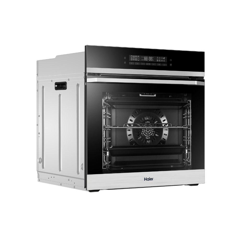 תנור אפייה בנוי 72 ליטר Haier HOQ-F5AABX זכוכית שחורה בגימור נירוסטה