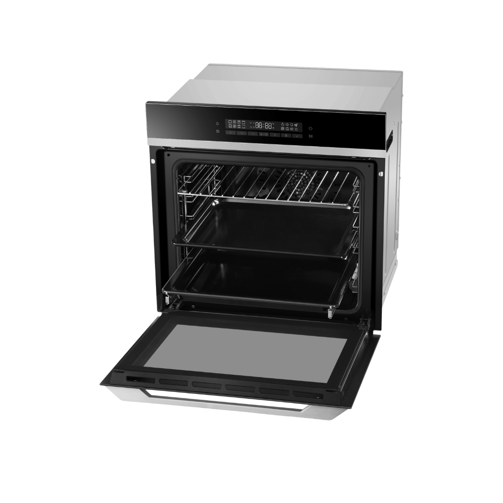 תנור אפייה בנוי 72 ליטר Haier HOQ-F5AABX זכוכית שחורה בגימור נירוסטה