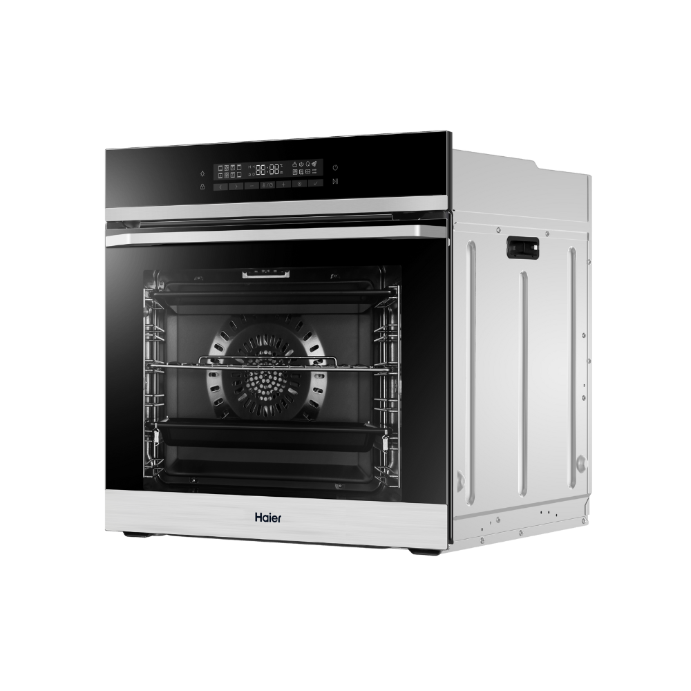 תנור אפייה בנוי 72 ליטר Haier HOQ-F5AABX זכוכית שחורה בגימור נירוסטה