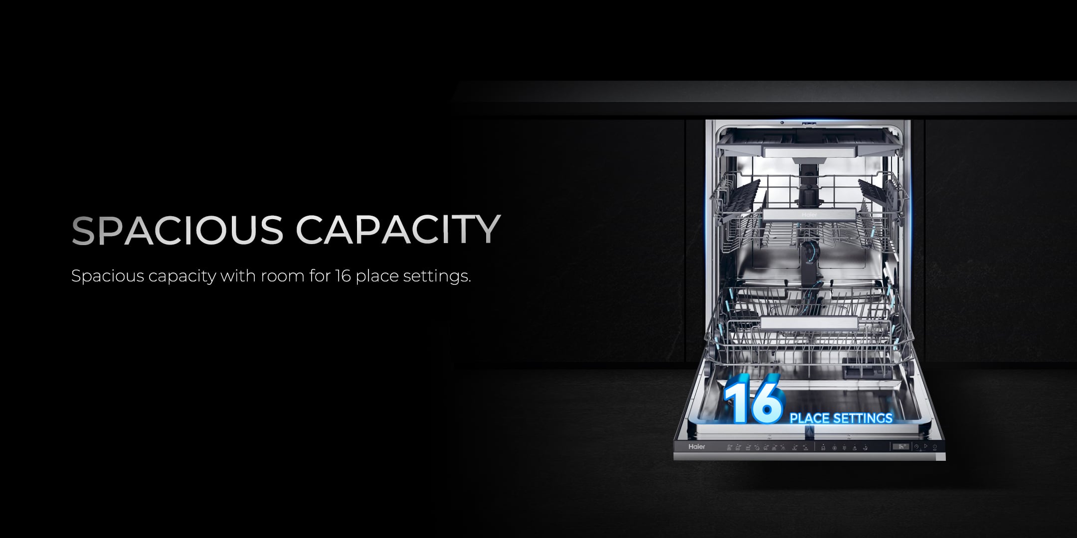 מדיח כלים אינטגרלי 60 ס"מ Haier XIT6C3TB3B