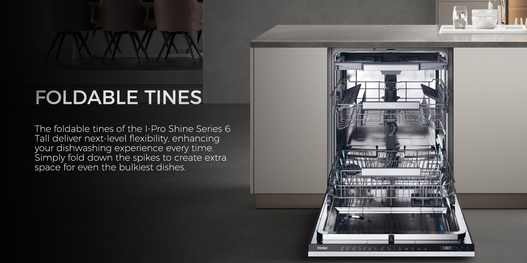 מדיח כלים אינטגרלי 60 ס"מ Haier XIT6C3TB3B