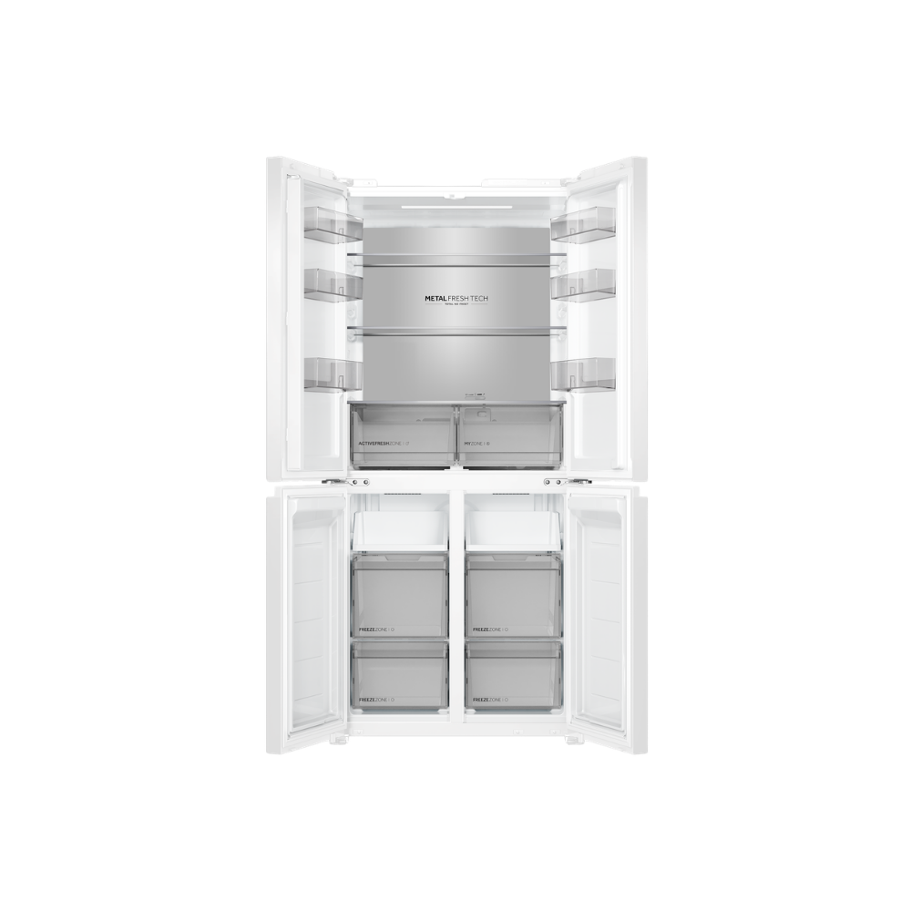 מקרר מקפיא תחתון 4 דלתות 474 ליטר Haier HRF4850 זכוכית לבנה