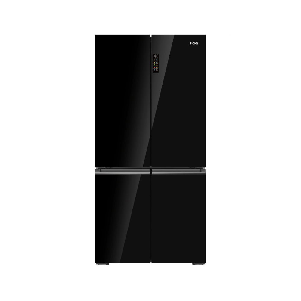 Haier HRF825FB מקרר 4 דלתות 681 ליטר זכוכית שחורה